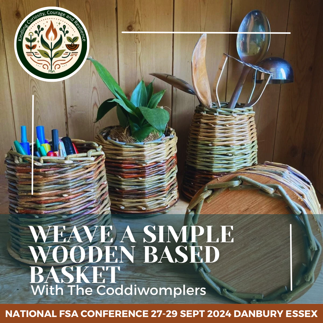 WEAVE A SIMPLE WOODEN BASED BASKET<br />
With The Coddiwomplers